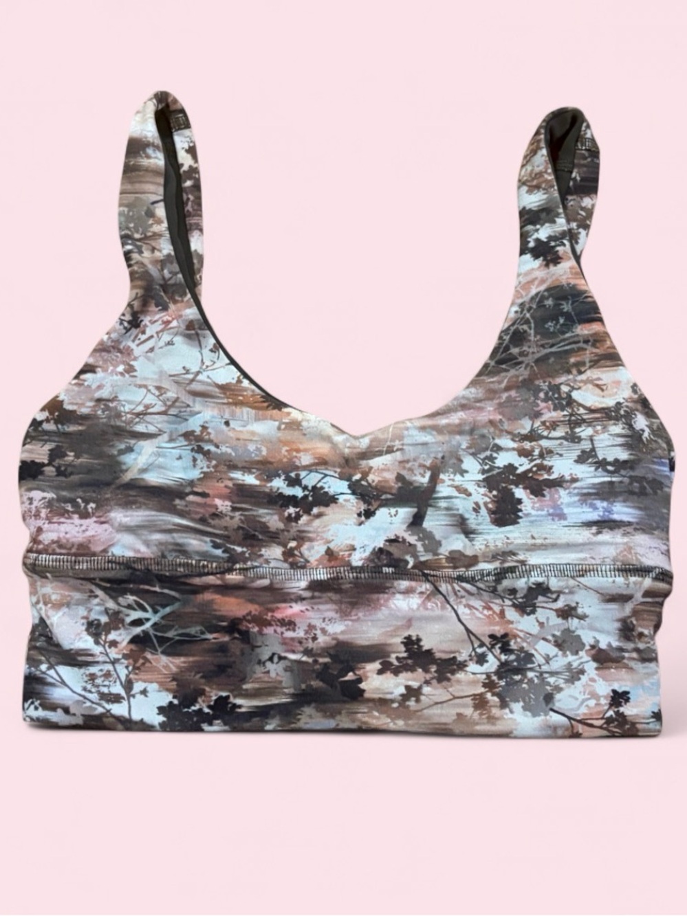 Lululemon Floral Abstract Print Sports Bra Size XS Medium Support